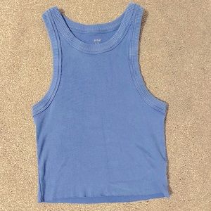 Blue high neck aerie tank